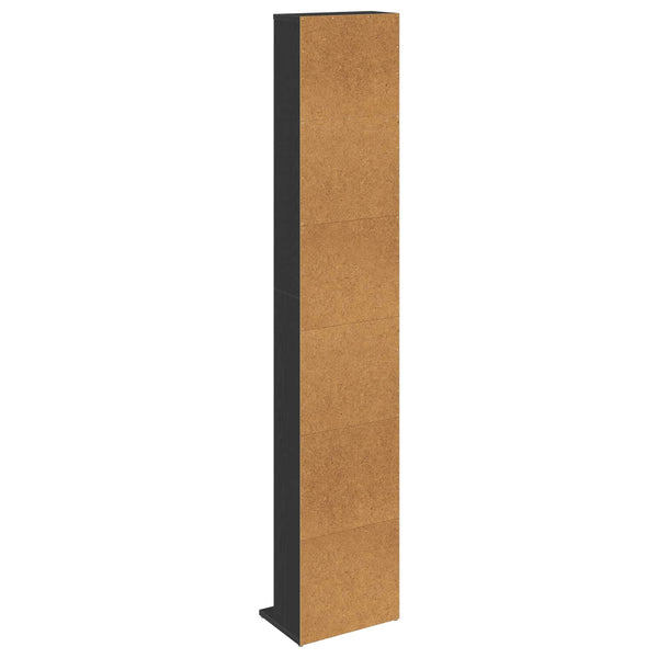 CD-kaappi Musta tammi 33 x 23,5 x 175 cm Tekninen puu