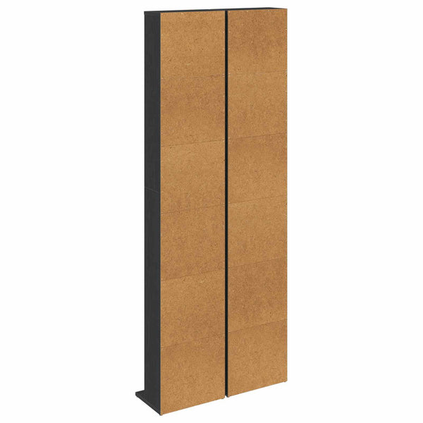 CD-kaappi 2 kpl Musta tammi 33 x 23,5 x 175 cm Tekninen puu
