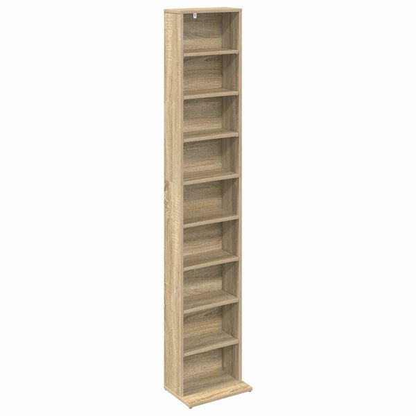 CD-kaappi Sonoma-tammi 33 x 23,5 x 175 cm Tekninen puu