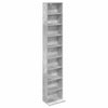 CD-kaappi Betoninharmaa 33 x 23,5 x 175 cm Tekninen puu