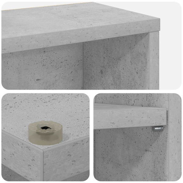 CD-kaappi 2 kpl Betoninharmaa 33 x 23,5 x 175 cm Tekninen puu