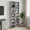 CD-kaappi 2 kpl Betoninharmaa 33 x 23,5 x 175 cm Tekninen puu