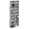 CD-kaappi 2 kpl Betoninharmaa 33 x 23,5 x 175 cm Tekninen puu