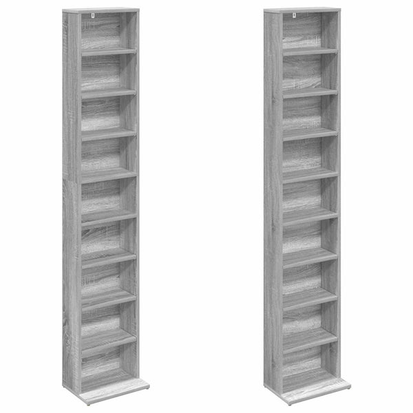 CD-kaappi 2 kpl Harmaa Sonoma 33 x 23,5 x 175 cm Tekninen puu