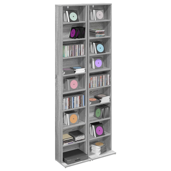 CD-kaappi 2 kpl Harmaa Sonoma 33 x 23,5 x 175 cm Tekninen puu