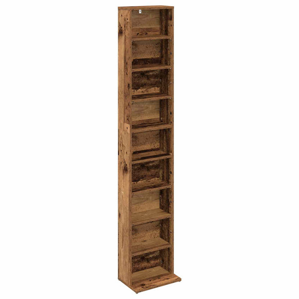 CD-kaappi 2 kpl Vanha puu 33 x 23,5 x 175 cm Tekninen puu