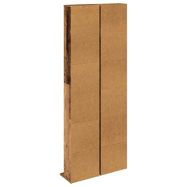 CD-kaappi 2 kpl Vanha puu 33 x 23,5 x 175 cm Tekninen puu