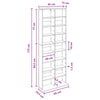 CD-kaappi valkoinen 65 x 23,5 x 175 cm Tekninen puu