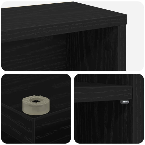 CD-kaappi Musta tammi 96 x 23,5 x 97,5 cm Tekninen puu