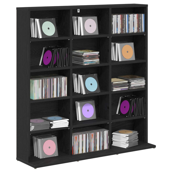 CD-kaappi Musta tammi 96 x 23,5 x 97,5 cm Tekninen puu