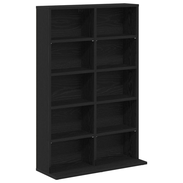 CD-kaappi Musta tammi 65 x 23,5 x 97,5 cm Tekninen puu