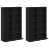 CD-kaappi 2 kpl Musta tammi 65 x 23,5 x 97,5 cm Tekninen puu