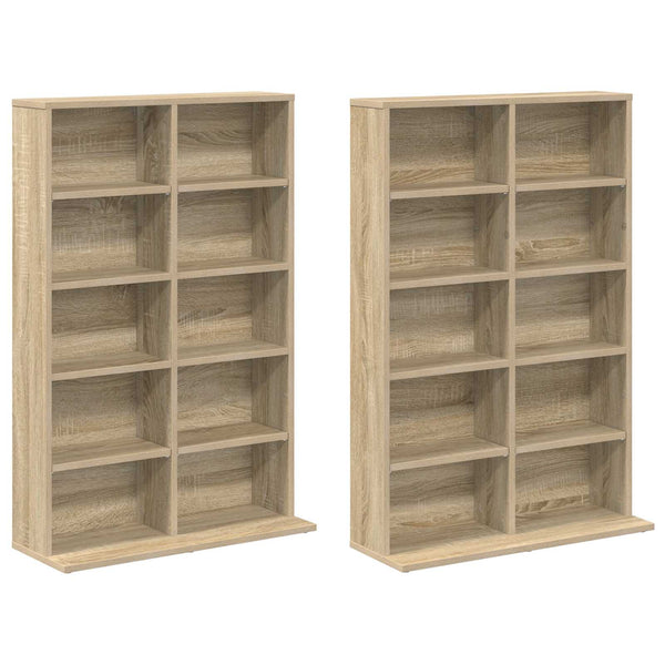 CD-kaappi 2 kpl Sonoma-tammi 65 x 23,5 x 97,5 cm Tekninen puu