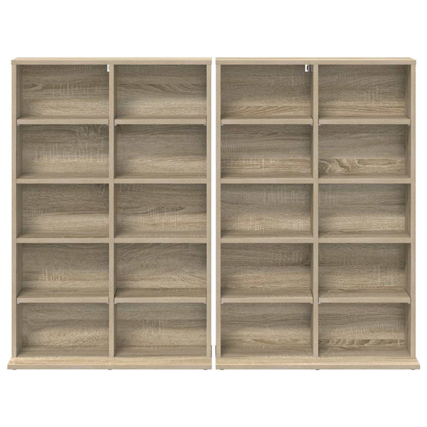 CD-kaappi 2 kpl Sonoma-tammi 65 x 23,5 x 97,5 cm Tekninen puu