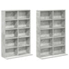 CD-kaappi 2 kpl Betoninharmaa 65 x 23,5 x 97,5 cm Tekninen puu
