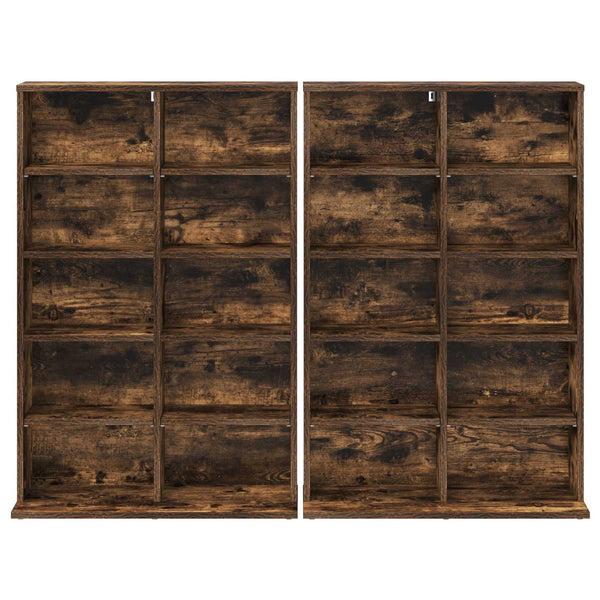 CD-kaappi 2 kpl Savutammi 65 x 23,5 x 97,5 cm Tekninen puu
