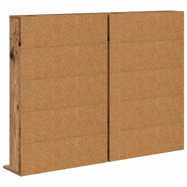 CD-kaappi 2 kpl Vanha puu 65 x 23,5 x 97,5 cm Tekninen puu