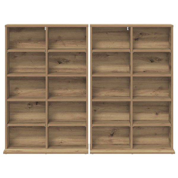 CD-kaappi 2 kpl Artisaanitammi 65 x 23,5 x 97,5 cm Tekninen puu