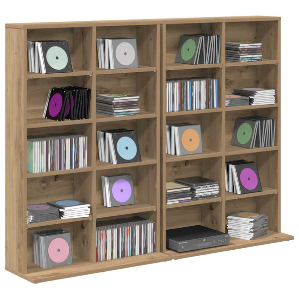 CD-kaappi 2 kpl Artisaanitammi 65 x 23,5 x 97,5 cm Tekninen puu