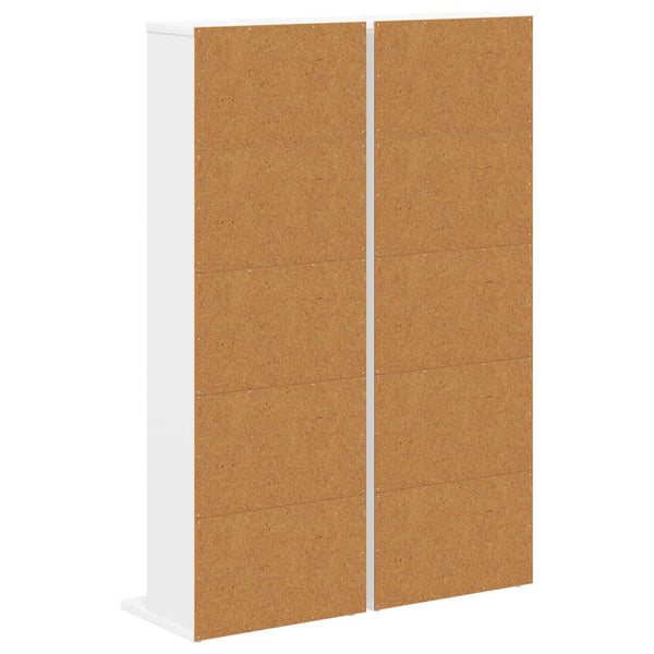 CD-kaappi 2 kpl valkoinen 33 x 23,5 x 97,5 cm Tekninen puu