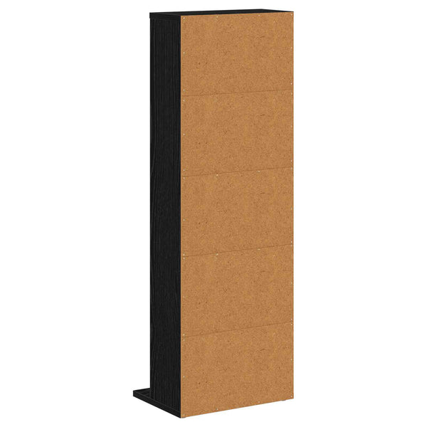 CD-kaappi Musta tammi 33 x 23,5 x 97,5 cm Tekninen puu