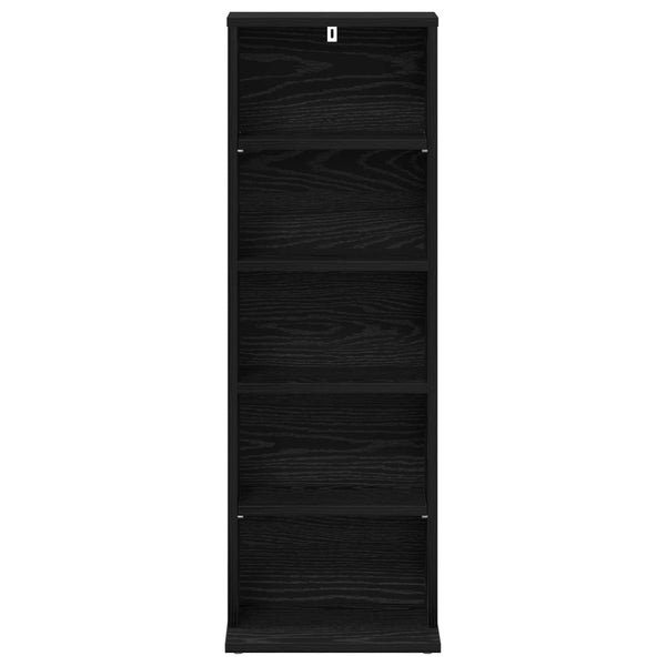 CD-kaappi Musta tammi 33 x 23,5 x 97,5 cm Tekninen puu
