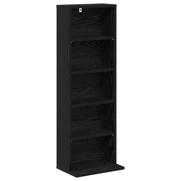 CD-kaappi 2 kpl Musta tammi 33 x 23,5 x 97,5 cm Tekninen puu