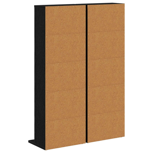 CD-kaappi 2 kpl Musta tammi 33 x 23,5 x 97,5 cm Tekninen puu