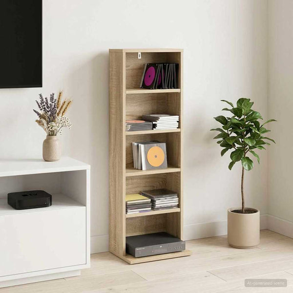 CD-kaappi Sonoma-tammi 33 x 23,5 x 97,5 cm Tekninen puu
