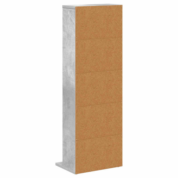 CD-kaappi Betoninharmaa 33 x 23,5 x 97,5 cm Tekninen puu