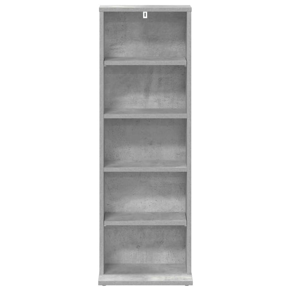 CD-kaappi Betoninharmaa 33 x 23,5 x 97,5 cm Tekninen puu