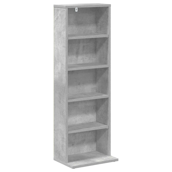 CD-kaappi 2 kpl Betoninharmaa 33 x 23,5 x 97,5 cm Tekninen puu