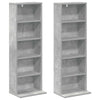 CD-kaappi 2 kpl Betoninharmaa 33 x 23,5 x 97,5 cm Tekninen puu