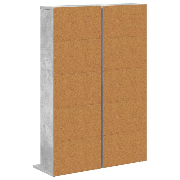 CD-kaappi 2 kpl Betoninharmaa 33 x 23,5 x 97,5 cm Tekninen puu