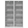CD-kaappi 2 kpl Betoninharmaa 33 x 23,5 x 97,5 cm Tekninen puu