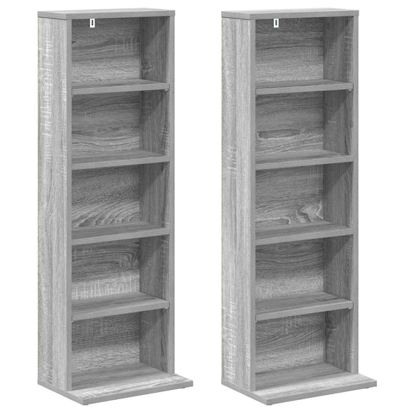 CD-kaappi 2 kpl Harmaa Sonoma 33 x 23,5 x 97,5 cm Tekninen puu