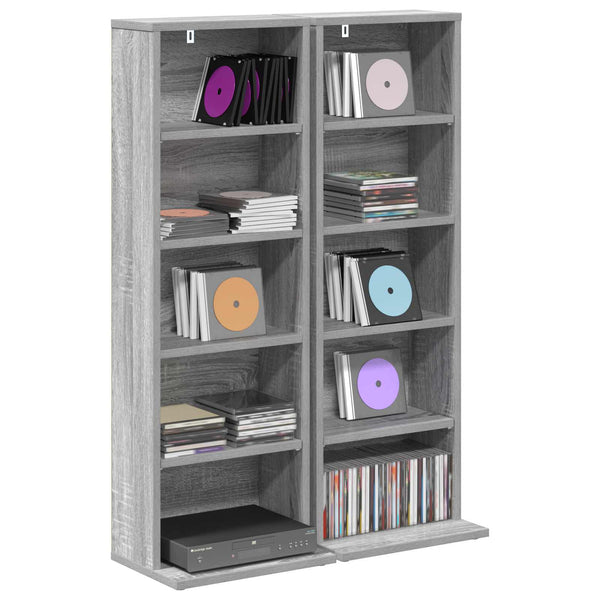CD-kaappi 2 kpl Harmaa Sonoma 33 x 23,5 x 97,5 cm Tekninen puu