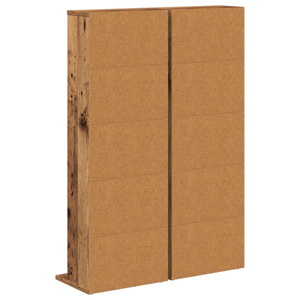 CD-kaappi 2 kpl Vanha puu 33 x 23,5 x 97,5 cm Tekninen puu