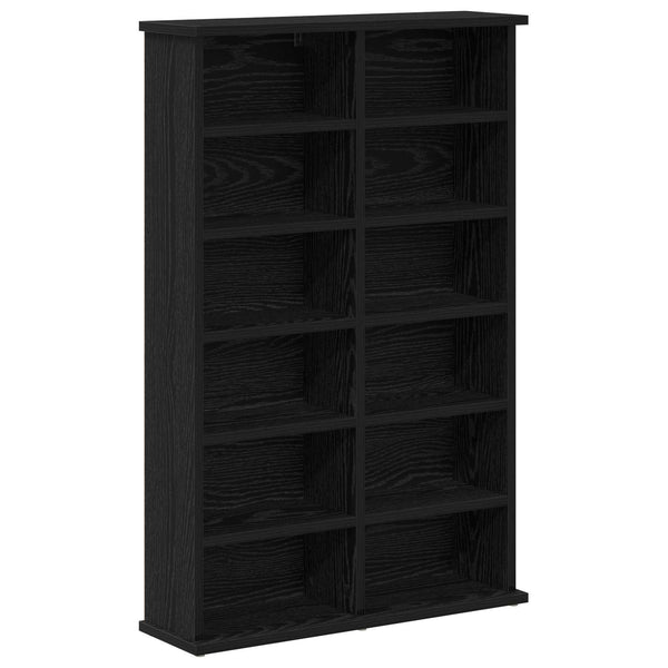CD-kaappi Musta tammi 60 x 17 x 92 cm Tekninen puu