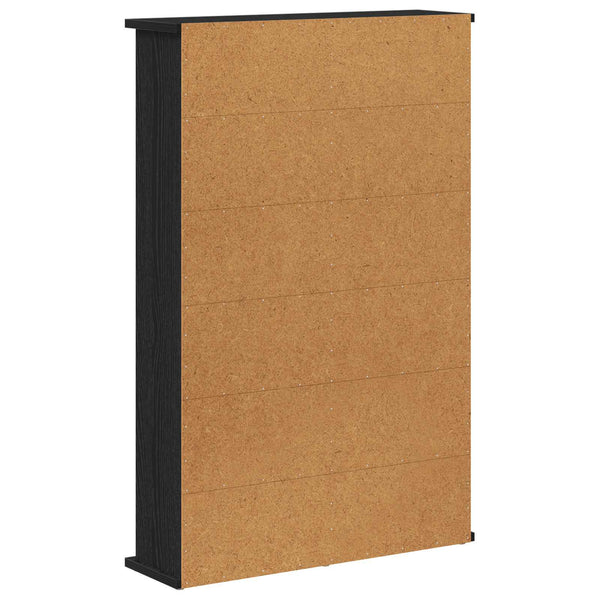 CD-kaappi Musta tammi 60 x 17 x 92 cm Tekninen puu