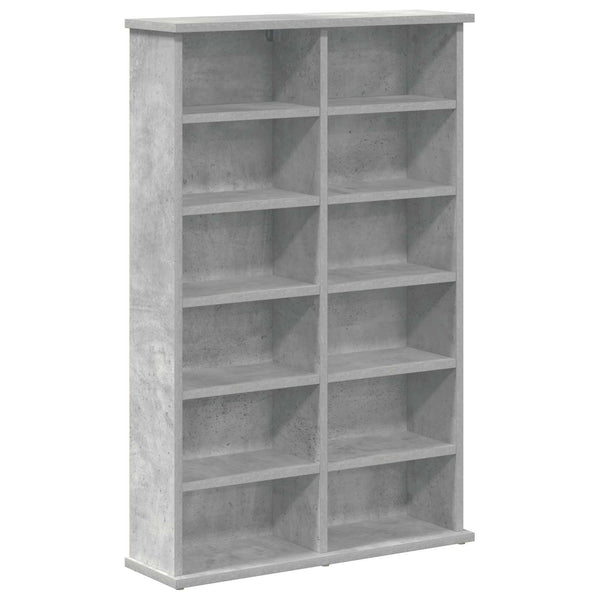 CD-kaappi Betoninharmaa 60 x 17 x 92 cm Tekninen puu