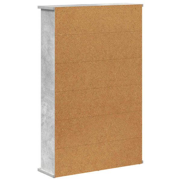 CD-kaappi Betoninharmaa 60 x 17 x 92 cm Tekninen puu
