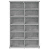 CD-kaappi Betoninharmaa 60 x 17 x 92 cm Tekninen puu