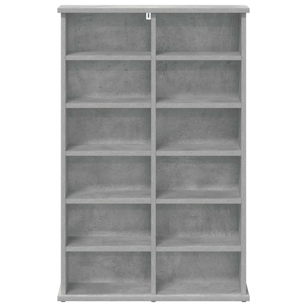 CD-kaappi Betoninharmaa 60 x 17 x 92 cm Tekninen puu