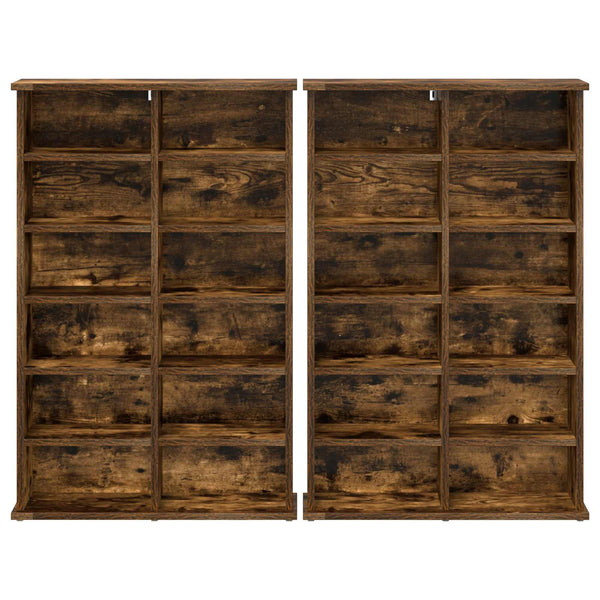 CD-kaappi 2 kpl Savutammi 60 x 17 x 92 cm Tekninen puu