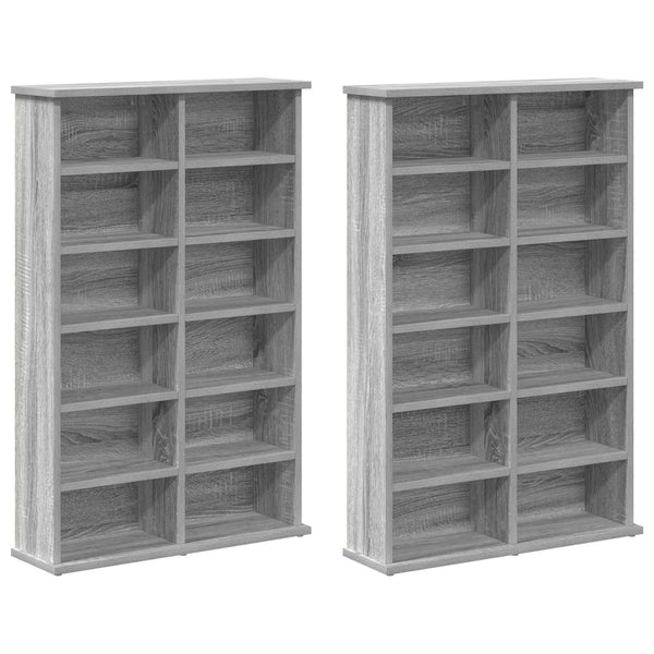 CD-kaappi 2 kpl Harmaa Sonoma 60 x 17 x 92 cm Tekninen puu