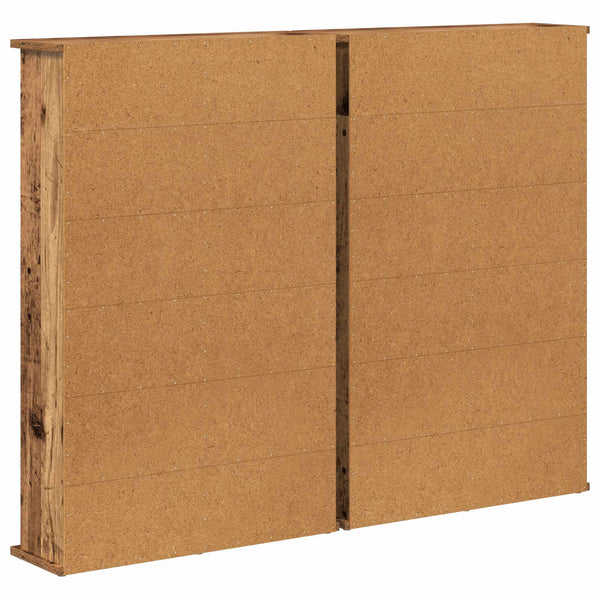 CD-kaappi 2 kpl Vanha puu 60 x 17 x 92 cm Tekninen puu