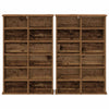 CD-kaappi 2 kpl Vanha puu 60 x 17 x 92 cm Tekninen puu