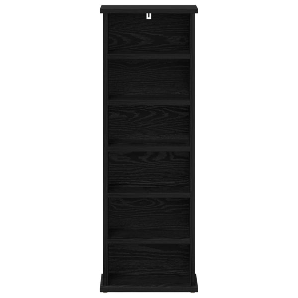CD-kaappi Musta tammi 60 x 17 x 92 cm Tekninen puu