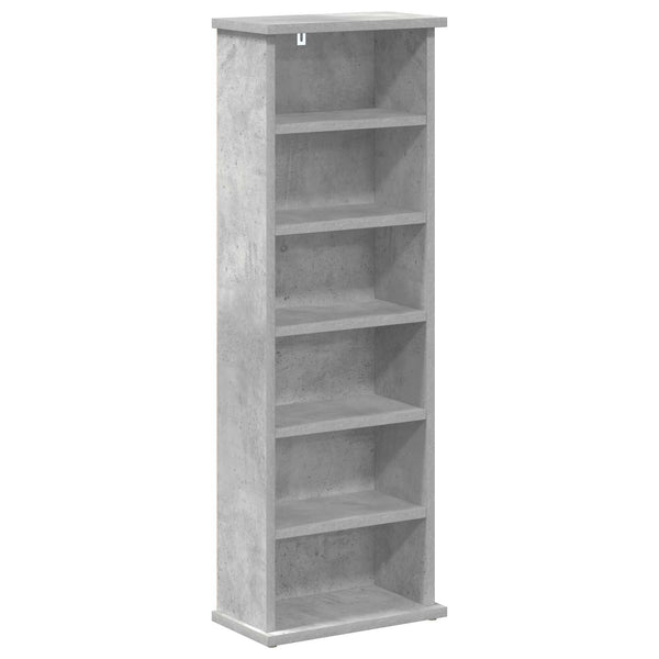 CD-kaappi Betoninharmaa 60 x 17 x 92 cm Tekninen puu